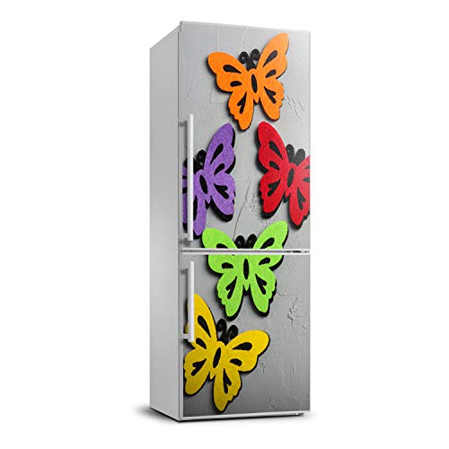 Vinilo para nevera de 70x190 cm con diseño de mariposas de colores para cocina 2
