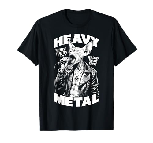 Funny Heavy Metal Canadian Sphynx Cat Rock Music Band Sänger T-Shirt