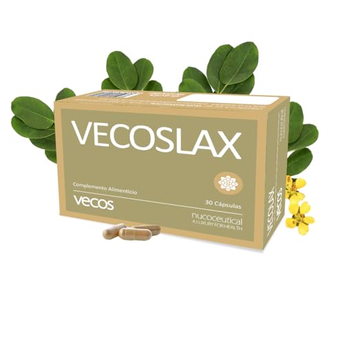 Vecoslax Complemento Alimenticio – 30 Cápsulas con Aloe Vera, Frángula y Hojas de Sen – Contribuye a la mejora del tránsito intestinal y reducción de gases.
