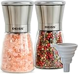 Photo Gallery set deiss pro macina sale e pepe con imbuto - macinino per sale e pepe con rotore in ceramica regolabile - saliere e pepiere in acciaio inox - set sale e pepe, pepe nero Photo Gallery set deiss pro macina sale e pepe con imbuto - macinino per sale e pepe con rotore in ceramica regolabile - saliere e pepiere in acciaio inox - set sale e pepe, pepe nero