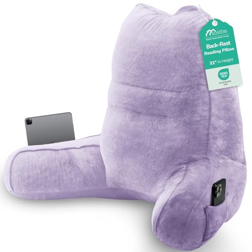 Image of Sasttie Reading Pillow for Bed, Back Pillow for Sitting Up, Lavender