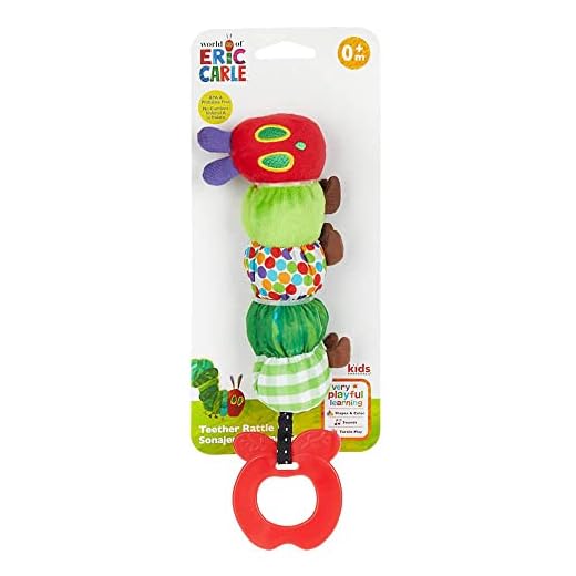 Teether Rattle, World of Eric Carle The Very Hungry Caterpillar Teething Toy for Babies