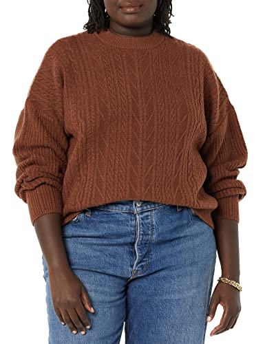 Image of Amazon Essentials Women's Soft-Touch Modern Cable Crewneck Sweater (Available in Plus Size)