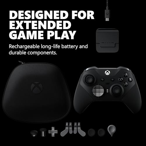 xbox elite series 2 core wireless gaming controller  black  xbox series xs xbox one windows pc android and ios