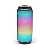 Portable Bluetooth Speaker, 15W HD Stereo Sound Wireless Bluetooth Speakers with LED Lights, IPX4 Waterproof, TWS Surround Stereo Sound Pairing, for Home Office Party Camping Indoor Outdoor Gift