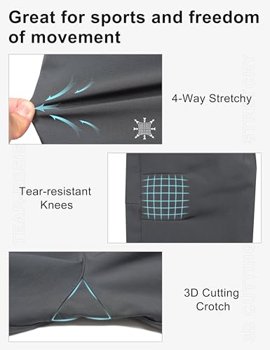 Little Donkey Andy Women's Fleece Lined Hikng Pants Waterproof Cargo Pants Winter Thermal Running Joggers4