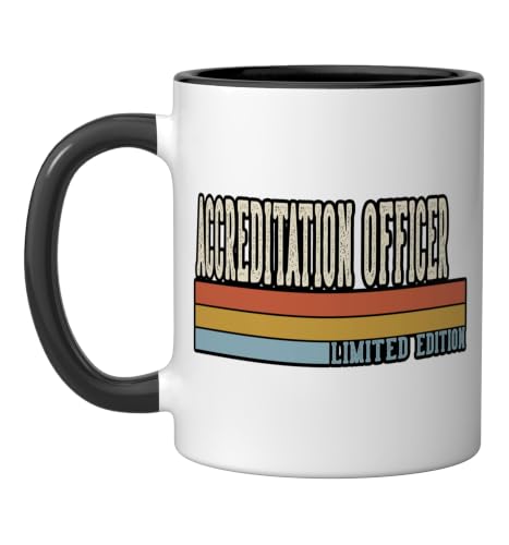 Accreditation Officer Week Retro Vintage Back To School Day Ceramic Mug, Black/White