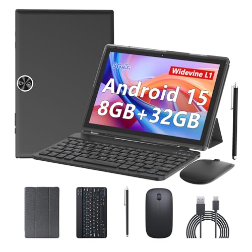 BYANDBY Android 14, 2 in 1 Tablet with Keyboard, 10 inch...