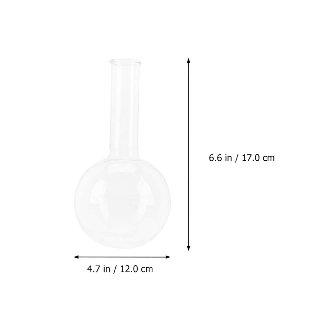 2 Pièces Flasque à Fond Rond Flacon En Verre Studenglass Flacon De Distillation Bécher En Verre De Laboratoire En Rond En Ballon Cylindre Étudiant Fiole Un