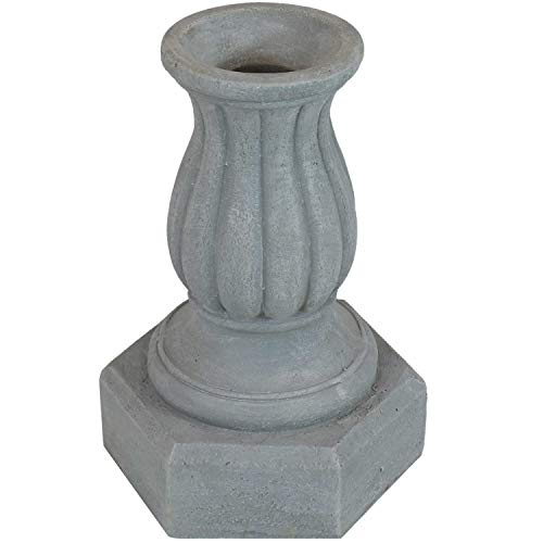 Sunnydaze Contemporary Pillar Gazing Globe Stand - For 10-Inch to 12-Inch Gazing Balls - Travertine - 16-Inch H -  Sunnydaze Decor, WNC-314-T