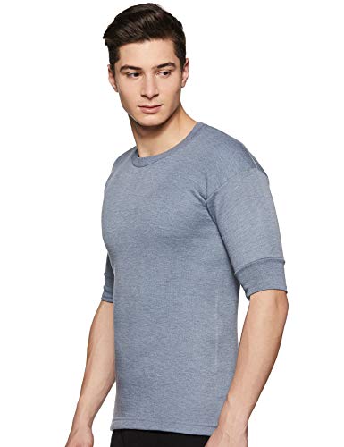Image of THERMOCOT Winter Thermal Top for Men in Cotton Blend | Round Neck Men's Inner Thermal Wear | Half Sleeves and Snug Fit | Premium Thermal Vest for Men | Pack of 1
