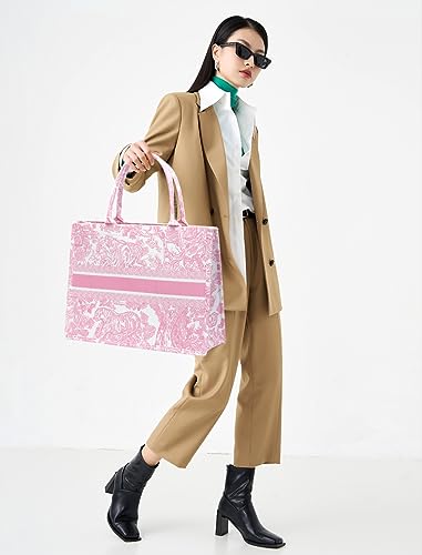 FENGJINRUHUA Fashion Luxury Tote Bag Cotton Linen Handbag Large Capacity Jacquard Retro Exquisite4