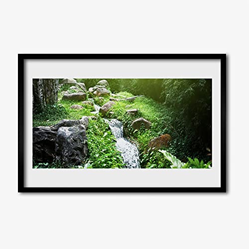 Affiche encadrée 60x40 cm nature motif herbe potok cadre mdf salon