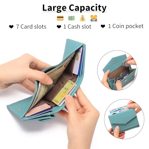 SENDEFN Small Wallet Women Leather RFID Blocking Wallets for Women Card Holder Ladies Wallets with Coin Pocket2