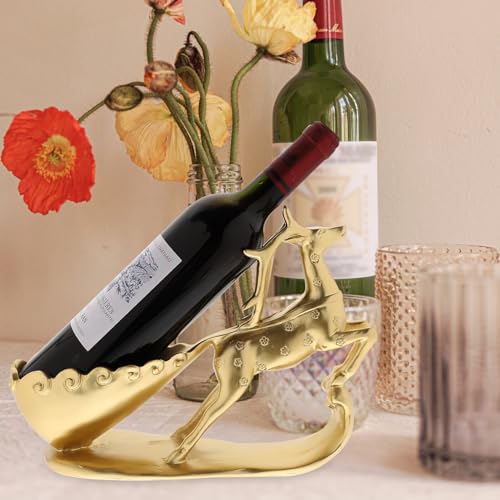 Support pour bouteilles de vin en forme de cerf cadeau décoratif - 5