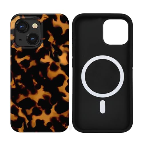 uCOLOR Compatible with iPhone 15/14/ 13 Case [8 ft Drop Tested] Compatible with MagSafe - Protective Luxury Designer Mag Series Cases (Tortoise Shell, iPhone 15/14/ 13 6.1")