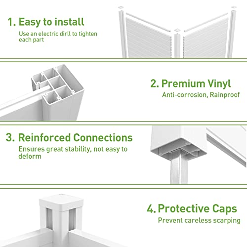 Caprihom 50"W X 50"H Air Conditioner Fence For Outside Units Pool Equipment Enclosure Trash Can Fence Screen For Outdoor Vinyl Privacy Fence Panel Outdoor Privacy Screens And Panels Kit (2-Pack) #TOP3