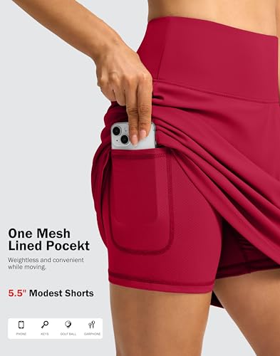 SANTINY 18" Skorts for Women 3 Pockets High Waist Long Athletic Tennis Skirt Golf Skort for Casual Summer Travel4