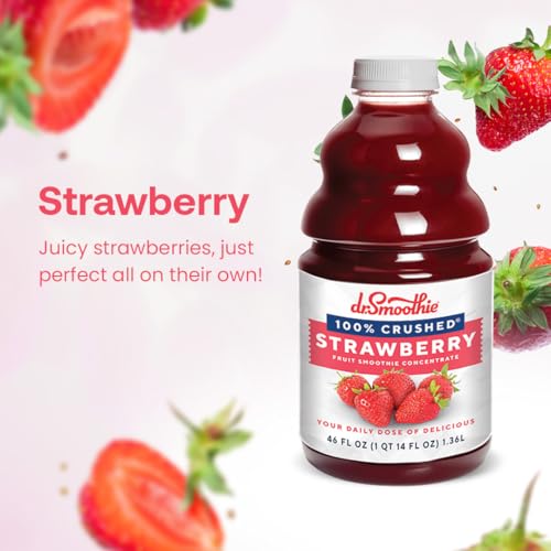 Dr. Smoothie 100% Crushed Strawberry Smoothie Concentrate| Non-GMO, Vegan, No Fat, Gluten-Free, Rich in Vitamin C, Real Strawberry Flavor, Perfectly Sweet | 46 Fl Oz - Thumbnail 3