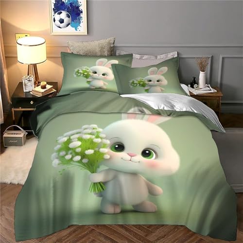 Housse de Couette Lapin Hypoallergénique Douce et Résistante en Microfibre - 6