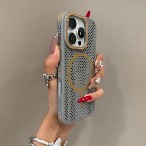 Coque magnétique iPhone 13 Pro Max grise avec dissipation thermique