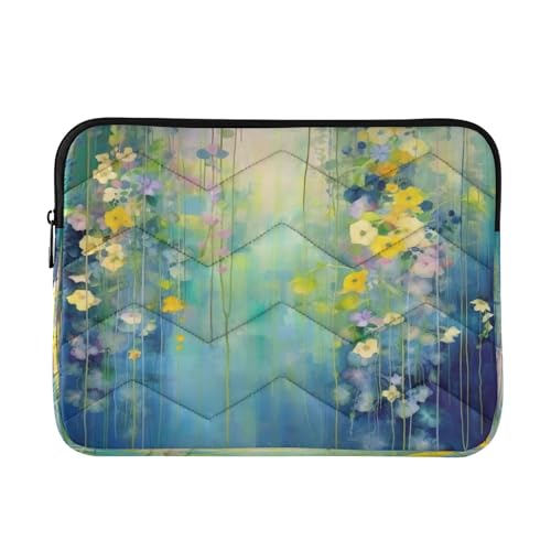 Funda para portátil de 13-14 pulgadas con pintura floral miniatura 1