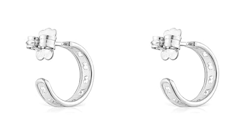 Miniatura 3 de Tous Pendientes De Aro De Plata De Primera Ley Para Mujer Con Motivo De Oso, Con Cierre Criollo De 11 Mm De Diámetro, Atemporal Y Elegante, Colección Bear Row