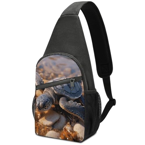 Bolso bandolera con diseño de tortuga marina para senderismo y viaje miniatura 1