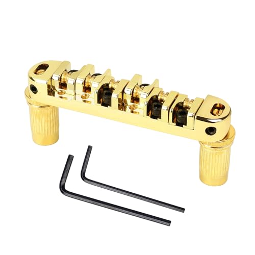 Banworks Electric Locking Roller Bridge Tune-O-Matic Roller Saddle Bridge 51.5mm (2-1/32') String Spacing for EPI Epiphone/Gibson LP Les Paul/SG/ES Style Guitars JT/GDQQ-02 Golden