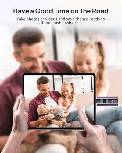 EATOP Flash Drive de 128 GB destinado a iPhone, iPad, Android e computadores, cartão de foto para ar