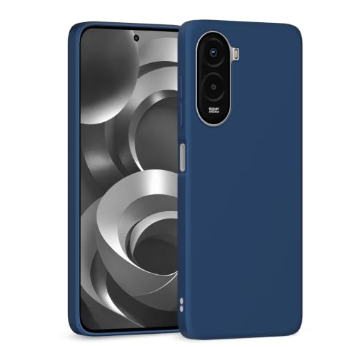 Image of Outlouders Back Cover for Poco M7 Plus 5G | Camera Protection | Durable Soft Matte Silicone Bumper Case (Blue)