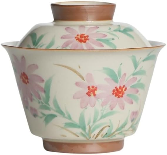 GSOUL Kungfu Tea cup Chinese Tea Cup, Hand-painted Covered Bowl, Underglaze Color, Retro Small, Set Small Tea Cups