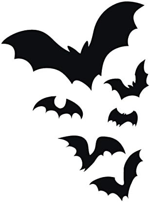 Applicable Pun Flock of Bats Flying Through the Night Colony Frightening - Vinyl Decal for Outdoor Use on Cars, ATV, Boats, Windows and More - Black 6 inch