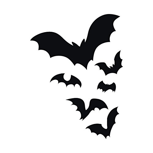 Applicable Pun Flock of Bats Flying Through The Night Colony Frightening - Vinyl Decal for Outdoor Use on Cars, ATV, Boats, Windows and More - Black 6 inch