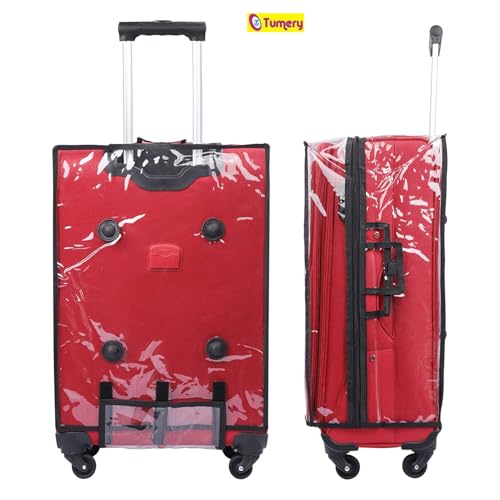 Image of Transparent Protective Zipper PVC Dust Proof Cover for Luggage /Suitcase Trolley Bags for All Brand (for Soft Luggage, (20+24+28 Combo of 3))