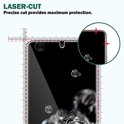 EGV for 2pcs Flexible TPU Screen Protector, 3pcs Tempered Glass Camera Lens Protector for Samsung Galaxy S20 Ultra 6.9-inch,Positioning Tool, Support Fingerprint, Bubble Free