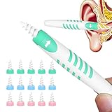 【Práctico kit de limpieza de oídos】- este limpiador en espiral de oídos no solo puede eliminar muy bien la cera seca, sino que también limpia la cera aceitosa de manera muy eficaz. Al mismo tiempo, puedes darle a tus oídos un cómodo masaje. Como accesorio de limpieza personal para viajes y viajes de negocios, le ayuda a proteger la vida sana de su familia.