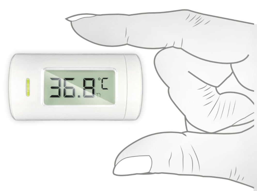 NORDITALIA, KFT-27 - Termómetro infrarrojo de bolsillo para fiebre, tamaño ultracompacto, tamaño en 1 segundo sin contacto de 0-3 cm, batería incluida, 20 memorias