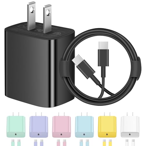 iPhone 16 Fast Charging USB C Charger Block With 6FT Cable for iPhone 16/15 Series, Samsung - Type C, Black