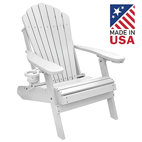 Outer-Banks-Deluxe-Oversized-Poly-Lumber-Folding-Adirondack-Chair-White Outer Banks Deluxe Oversized Poly Lumber Folding Adirondack Chair White