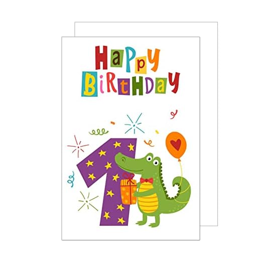 Edition Seidel tarjeta de cumpleaños premium exclusiva para el 1er cumpleaños con sobre. Tarjeta de felicitación cumpleaños infantil cumpleaños niños niña niño una sola tarjeta (G2941 SW022)