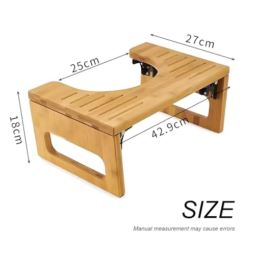 Klappbar Toilettenhocker Aus Bambus, WC Hocker Für Erwachsene, Rutschfester Squatty Potty Hocker, Klohocker Für Entlasten Sie Den Darm Und Lindern Sie Verstopfung Und Blähungen, A