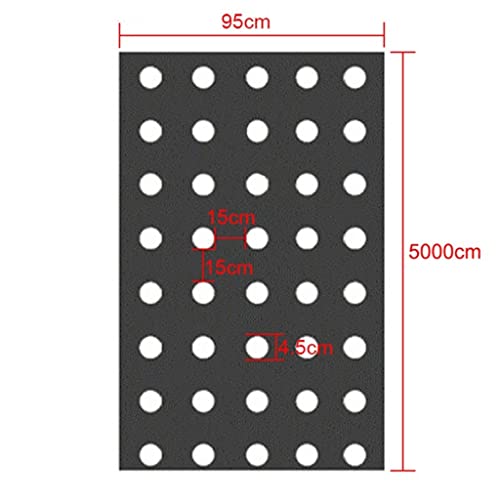 JEEIJ Black Agricultural Plants Mulch，5Holes 0.95×10m~50m 0.02mm Vegetables Membrane Seeding Plastic Perforated PE Film, 1pcs (Size : 0.95x30m) - Thumbnail 3