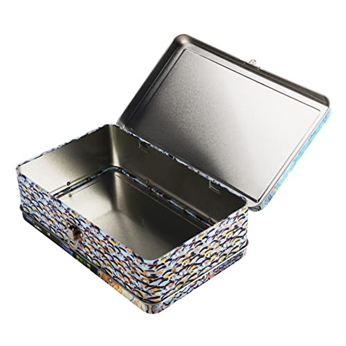 Image of DAHO Metal Storage Box with Hinge for Office, School, Home, Makeup, Arts & Crafts and Accessories (Cafe Terrace At Night)