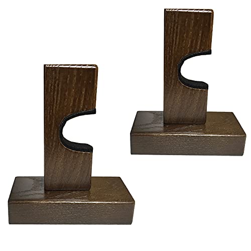 2Pieces Hockey Stick Display Wall Mount，Hockey Stick Hanger Holder，Hockey Stick Horizontal Wood Hanger Rack，Hockey Stick Bracket (Brown) #TOP1