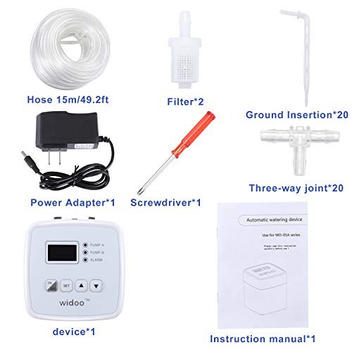 ootrades Double Pump Automatic Watering System, DIY Drip Tape Irrigation Kit Self Watering System with Timer, 0-40 Days Interval Programming Vacation Plant Watering Devices for Indoor Potted Plants - Thumbnail 7