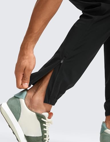 CRZ YOGA Athletic Joggers for Men - 31" Lightweight Running Training Pants with Zip Pockets and Ankle Zippers4