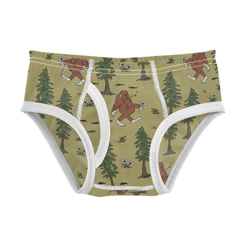 Boys' Exclusive Briefs Toddler Underwear 95% Combed Cotton Boxerbriefs 2T Bigfoot in Forest Pattern 56