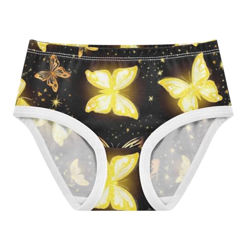 Golden Butterflies Black Toddler Underwear Custom 2t Cotton Little Girl Panties Animal Undies Kids Briefs