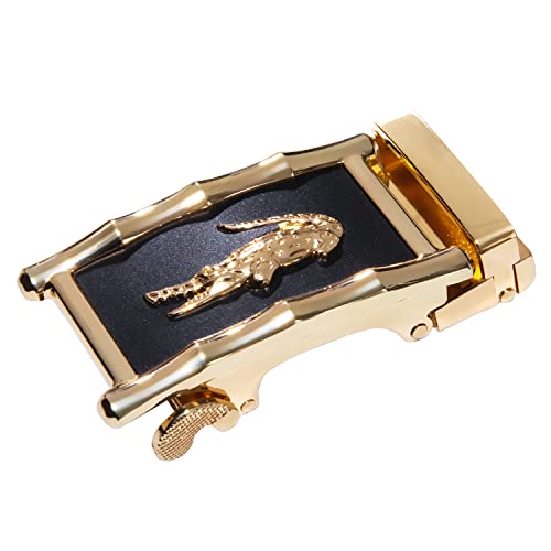 Image of Dubulle Men's Ratchet Belt Gold /Black /Red /Green /Blue /White Automatic Buckle Business Casual Belt Gift - Adjustable Fit